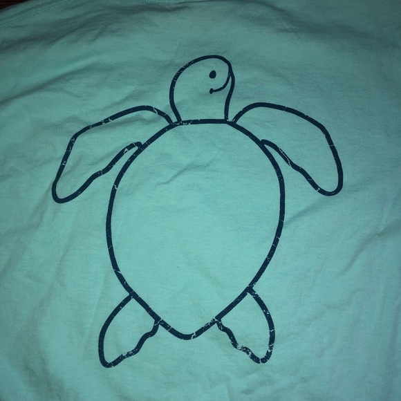 Women’s Simply Southern Teal Turtle Long Sleeve Tee Size Medium - Picture 2 of 5
